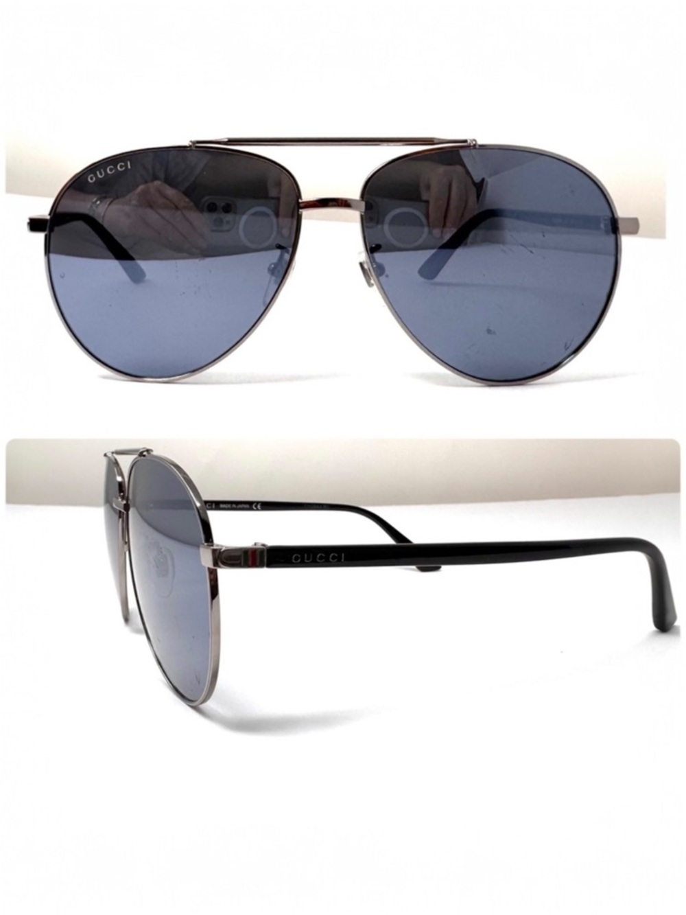 GUCCI reflective aviator sunglasses, made in Italy